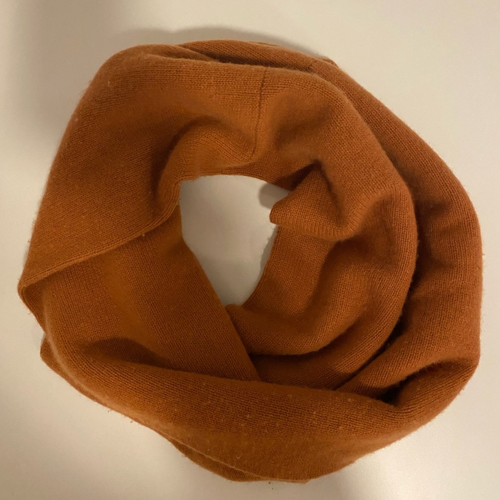 OS Vince Burnt Orange Cashmere Infinity Scarf